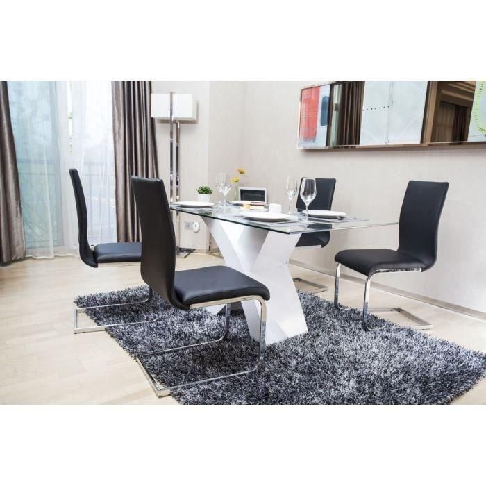 LEA Juego de 2 sillas de comedor - Negro imitación - Contemporáneo - L 43 x P 56 cm 2