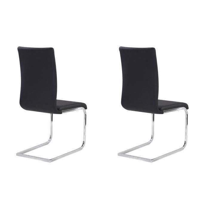 LEA Juego de 2 sillas de comedor - Negro imitación - Contemporáneo - L 43 x P 56 cm 3