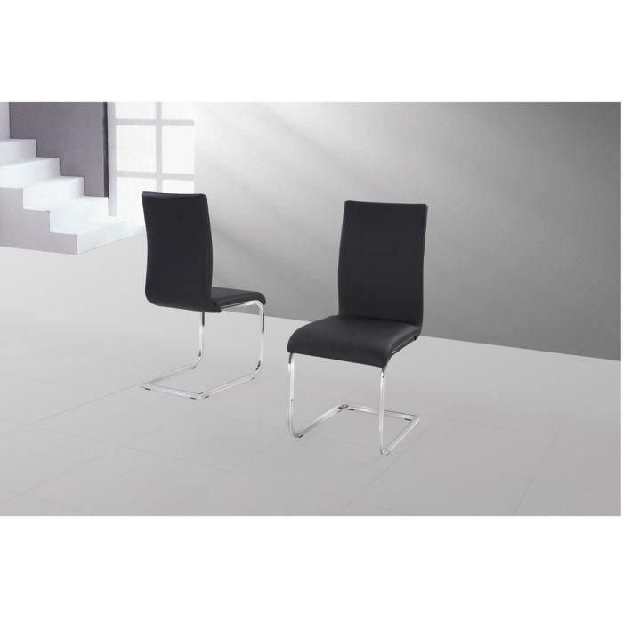 LEA Juego de 2 sillas de comedor - Negro imitación - Contemporáneo - L 43 x P 56 cm 4