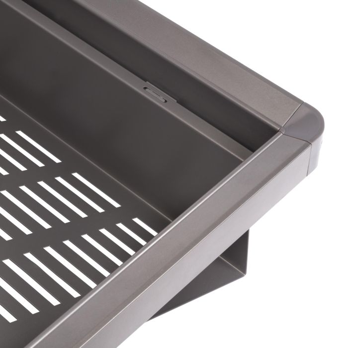 Emuca Kit de cajón zapatero extraíble para armarios Quartz, regulable, módulo 600mm, Acero, aluminio y plástico, Titanio 5