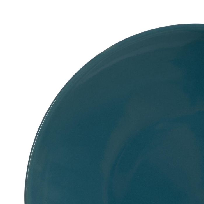 Plato Postre Azul Stoneware Cocina 20 X 20 X 2,50 cm