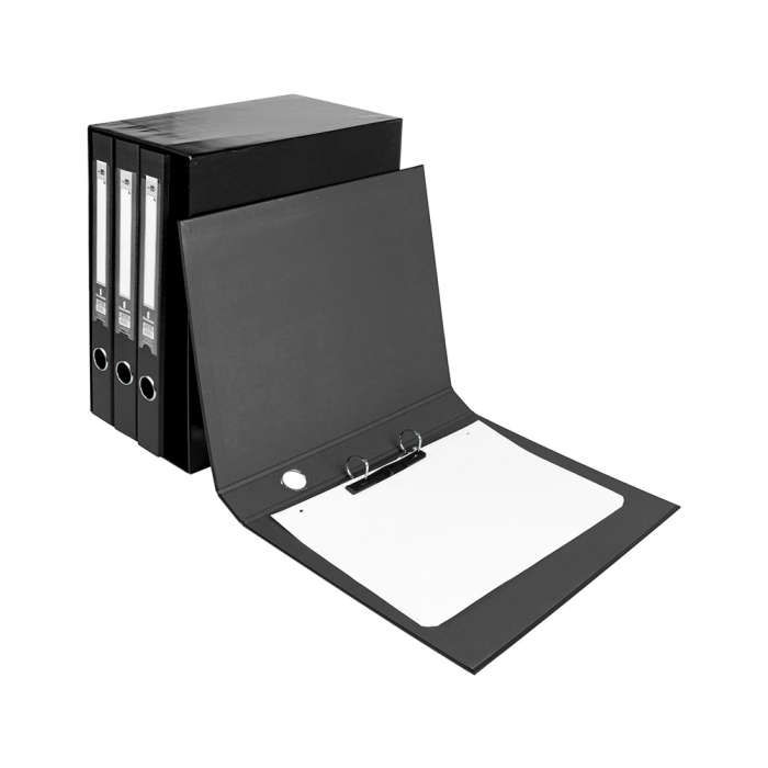 Liderpapel Módulo 4 Archivadores Folio 2 Anillas Mixtas 25mm Negro 8