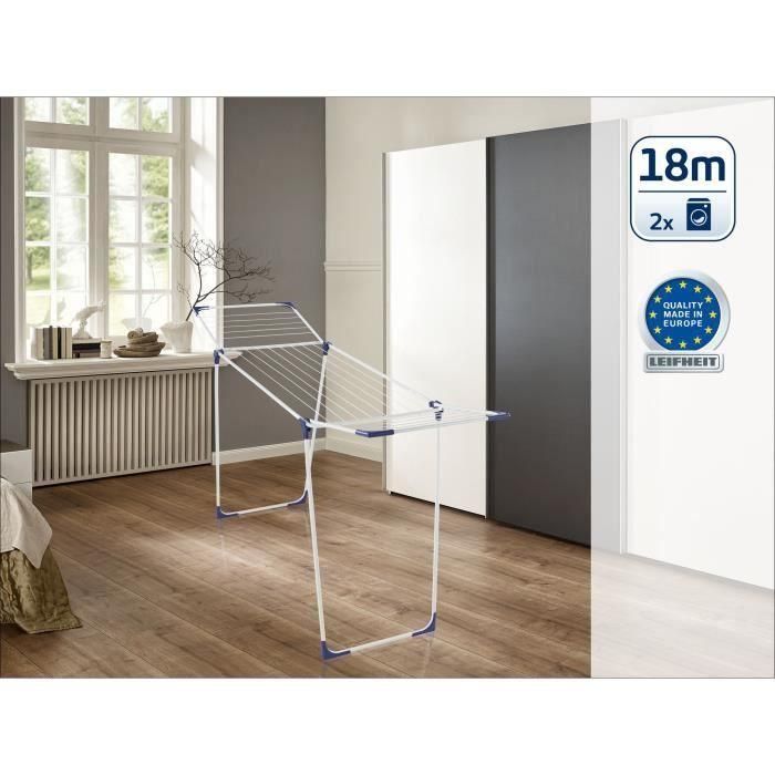 Leifheit Secadora de Ropa Independiente CLASSIC Solid 180 - 18 m de tendido, para 1-2 cargas, plegable y 4 colgadores 1 Leifheit Secadora de Ropa Independiente CLASSIC Solid 180 - 18 m de tendido, para 1-2 cargas, plegable y 4 colgadores 1