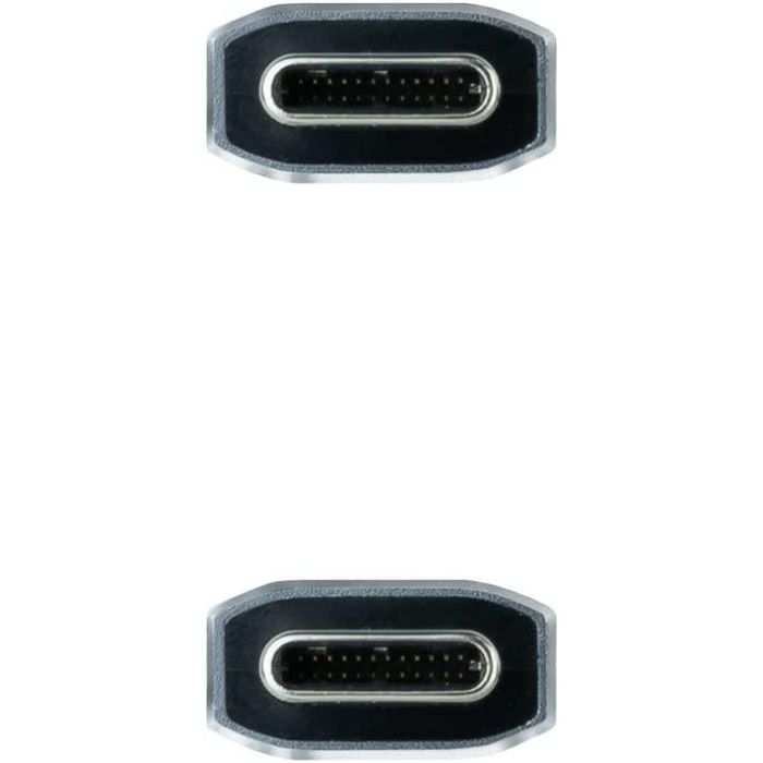 Nano Cable 10.01.4102-COMB Cable USB 3.1 Tipo-C Macho a Tipo-C Macho, 100W, 10Gbps, 2m, Gris y Negro