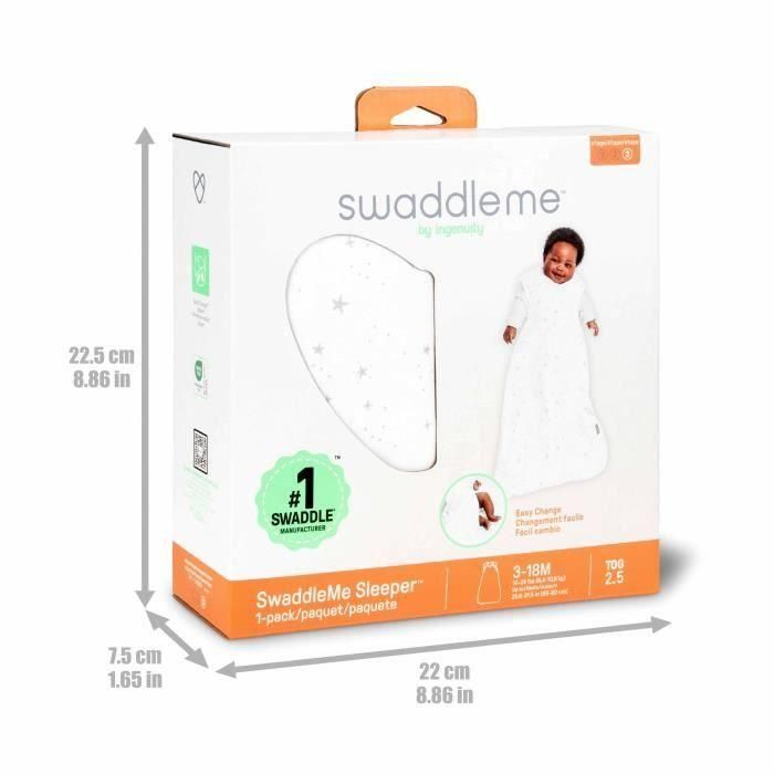 INGENUITY, Saco de dormir envolvente, Saco de dormir Star Rain, TOG 2.5, apto para niños de 3 a 18 meses, certificado Oeko-Tex 3