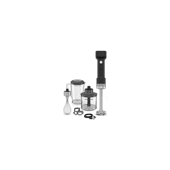 Batidora de Mano Inalámbrica Kitchenaid 12V con Accesorios - Negro Mate | Incluye Picadora y Vaso Medidor 1L Batidora de Mano Inalámbrica Kitchenaid 12V con Accesorios - Negro Mate | Incluye Picadora y Vaso Medidor 1L