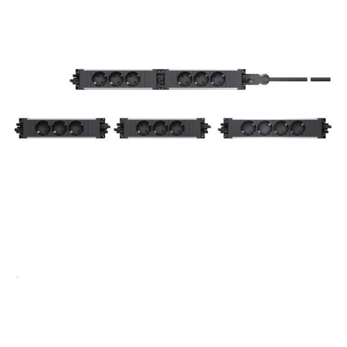 Bachmann Base de Toma STEP 906.18818 3xCEE 7/3 GST18, 3 Tomas Tipo F, IP20, 16A 250V, Negro, para Exterior o Baño