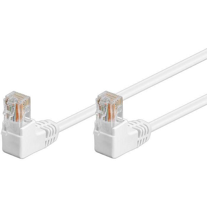 Goobay CAT 5e Patch Cable 2x 90° Angled, U/UTP, white Goobay CAT 5e Patch Cable 2x 90° Angled, U/UTP, white