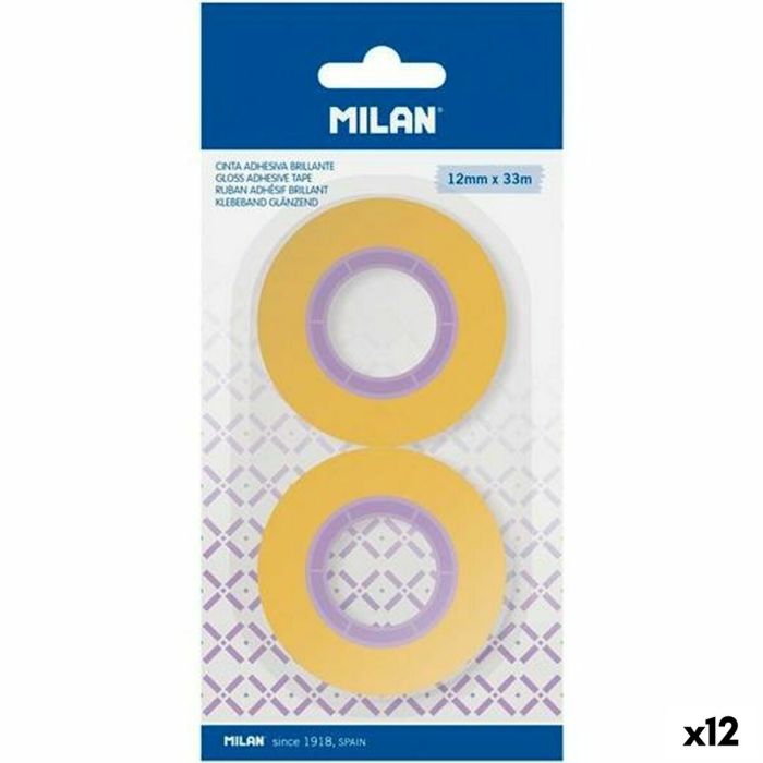 Set de Cintas Adhesivas Milan Amarillo 12 mm x 33 m 2 Piezas (12 Unidades) 0 Set de Cintas Adhesivas Milan Amarillo 12 mm x 33 m 2 Piezas (12 Unidades) 0
