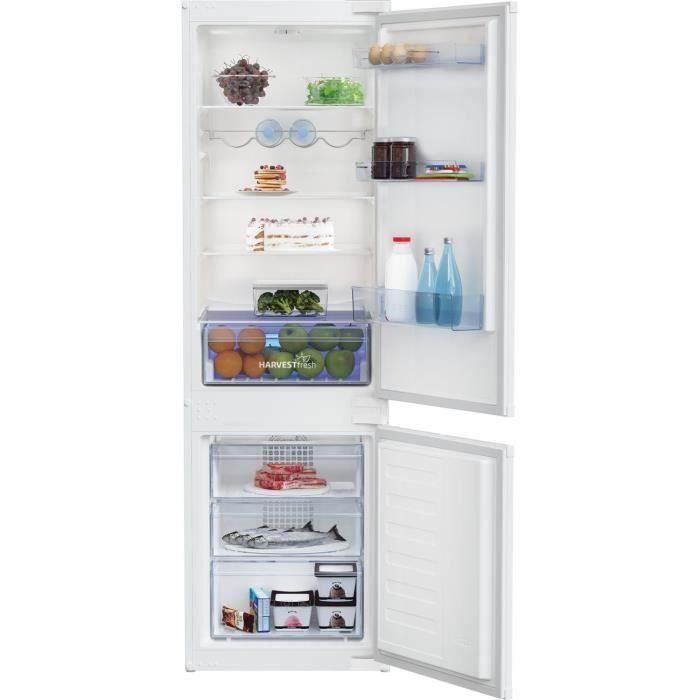 Frigorífico combinado integrado BEKO BCHA275K4SN - 2 puertas - 262 L - Semi No Frost - Blanco Frigorífico combinado integrado BEKO BCHA275K4SN - 2 puertas - 262 L - Semi No Frost - Blanco