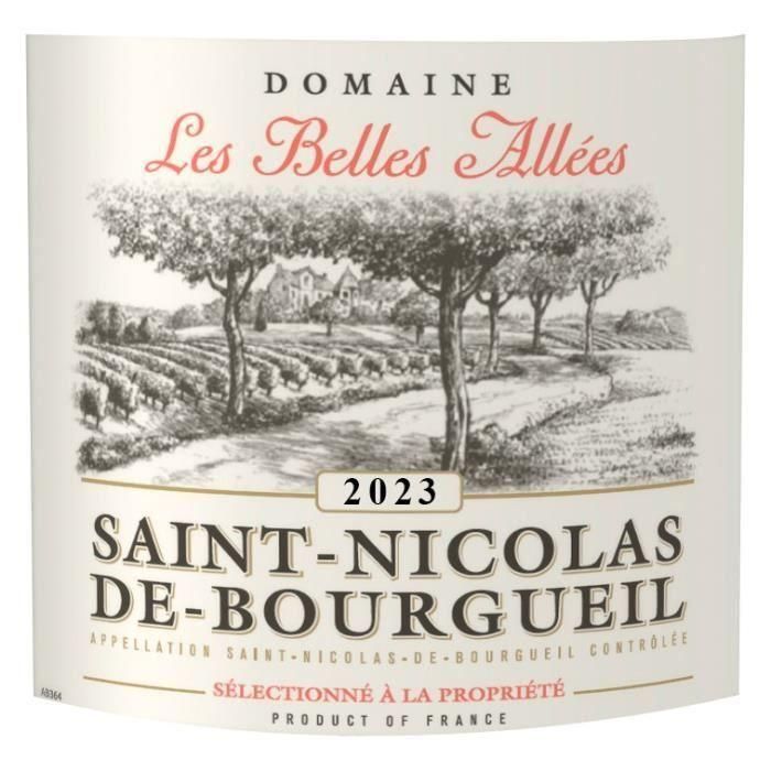 Domaine Les Belles Allées 2017 Saint-Nicolas de Bourgueil - Vino tinto del Valle del Loira 1