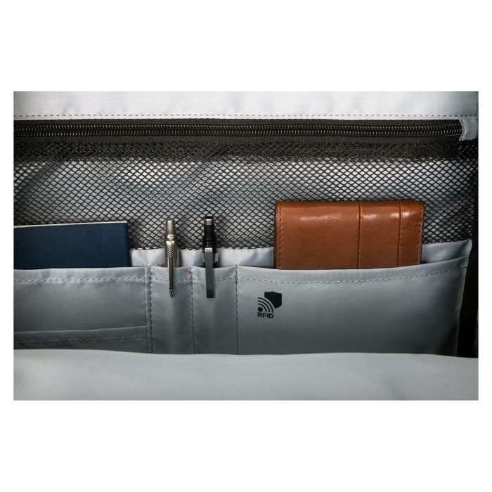 Targus Sagano Travel Mochila para Portátil 15.6 Pulgadas (39.6 cm) con Compartimento Seguro, Impermeable, Hecha de Material Reciclado RPET, 2 Bolsillos Frontales, Color Gris