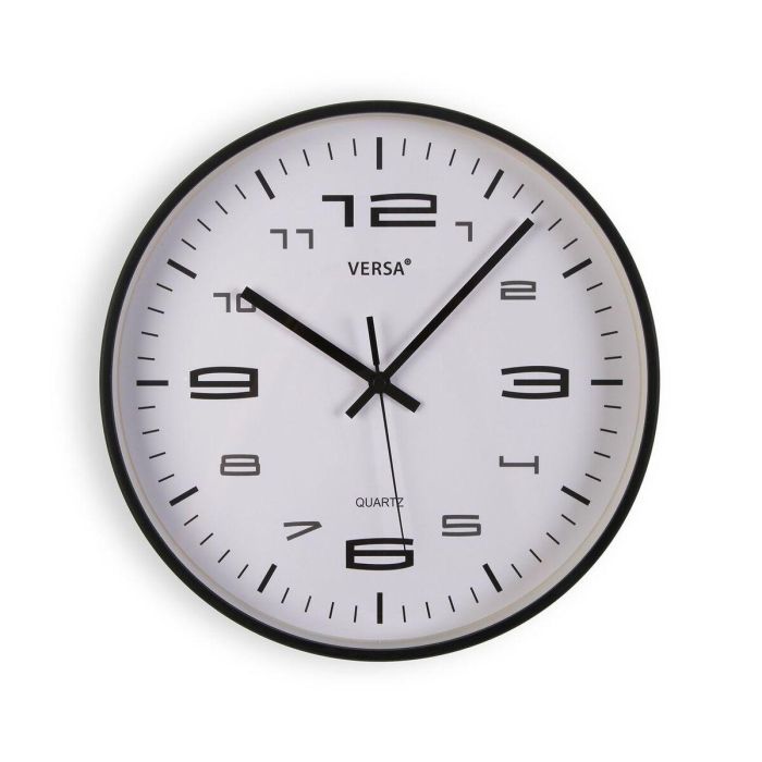 Reloj de Pared Versa Negro Plástico 30 x 30 x 4 cm