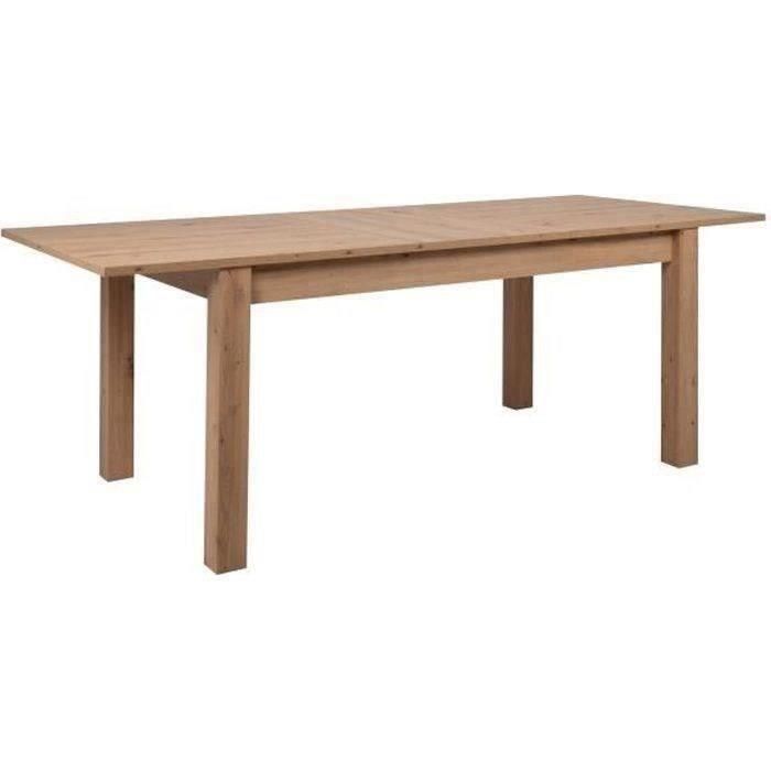 Mesa de comedor extensible - Decoración de roble artesano - L 160-200 x P 75 x H 90 cm BERGEN Mesa de comedor extensible - Decoración de roble artesano - L 160-200 x P 75 x H 90 cm BERGEN