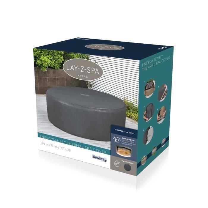 Cubrepiscinas Bestway LAY-Z-SPA Gris 5