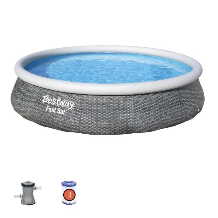 Piscina Hinchable Bestway Gris 7340 L 396 x 84 cm 1