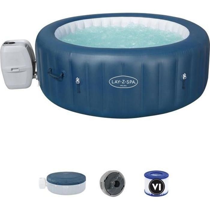 BESTWAY Lay-Z-Spa Milan Airjet Plus spa inflable redondo - 4 a 6 personas - 196 x 71 cm BESTWAY Lay-Z-Spa Milan Airjet Plus spa inflable redondo - 4 a 6 personas - 196 x 71 cm