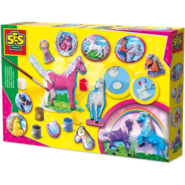 Ses Creative Moldura y Pintura Caballos de Fantasía - Kit para crear 12 modelos con yeso y brillos 0 Ses Creative Moldura y Pintura Caballos de Fantasía - Kit para crear 12 modelos con yeso y brillos 0