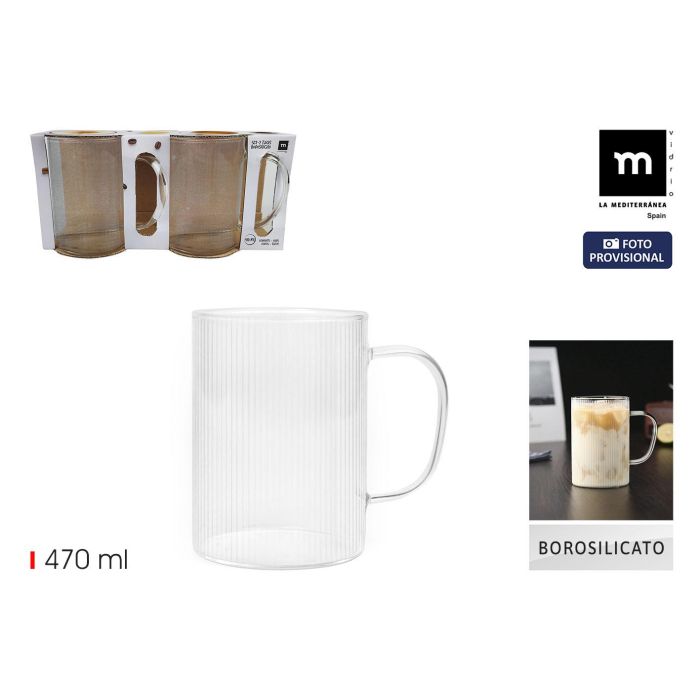 La Mediterranea Set-2 Tazas Boro Líneas 470 ml (d: 8 cm h: 11 cm) 0 La Mediterranea Set-2 Tazas Boro Líneas 470 ml (d: 8 cm h: 11 cm) 0