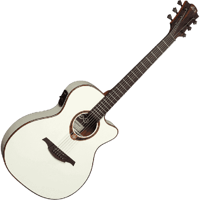 Guitarra Acústica Lâg Auditorium Slim Cutaway Tramontane 118 A/E - Ivory White 1 Guitarra Acústica Lâg Auditorium Slim Cutaway Tramontane 118 A/E - Ivory White 1