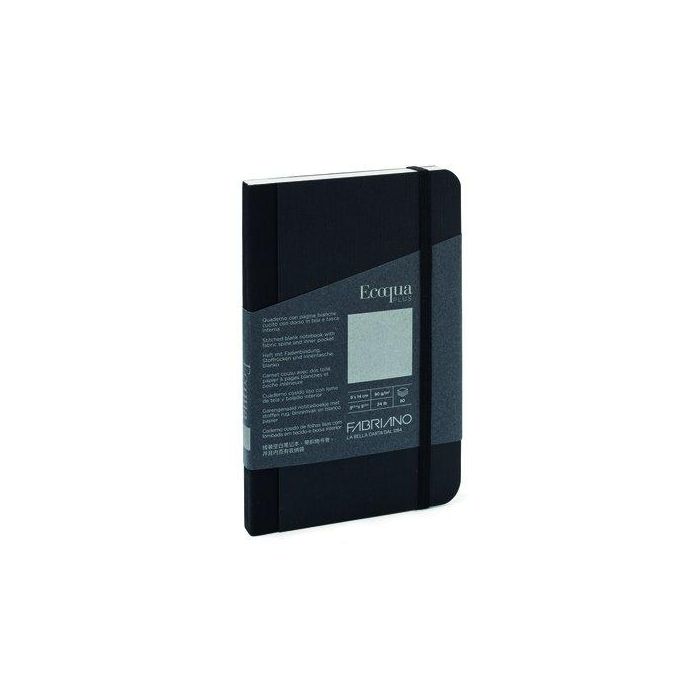 Cuaderno Fabriano Ecoqua Plus Tela 9X14 80Hj. 90Gr. Liso Negro