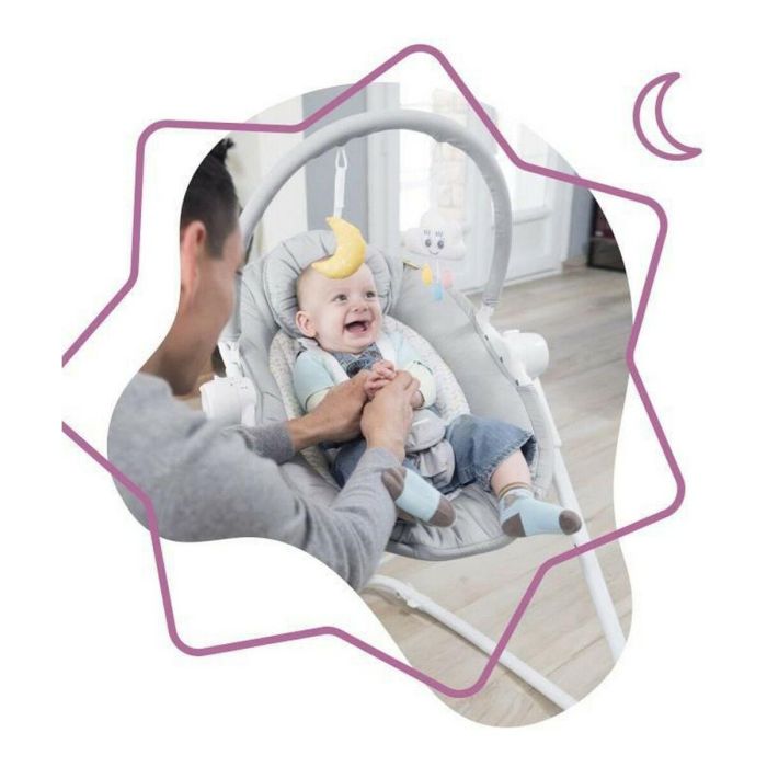Badabulle Transat Compact'up Plegable Bebé - Hamaca de 5 Alturas con Función Balanceo, Respaldo Reclinable y Arco de Juego - Candy 4 Badabulle Transat Compact'up Plegable Bebé - Hamaca de 5 Alturas con Función Balanceo, Respaldo Reclinable y Arco de Juego - Candy 4