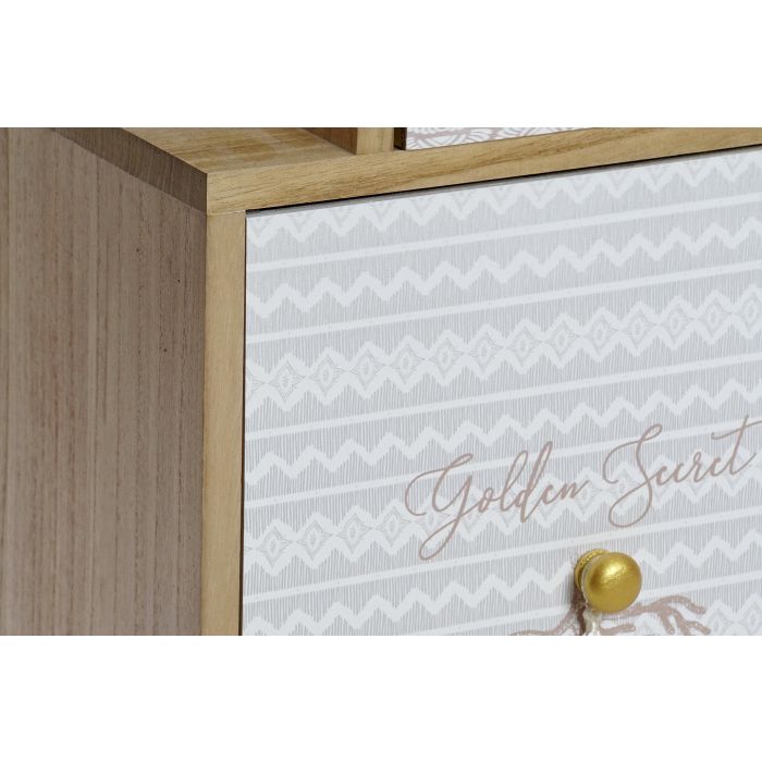 DKD Home Decor Buffet Scandi Golden 19, 12 Cajones, Madera Paulownia, Natural Dorado, 120x110x25 cm 1