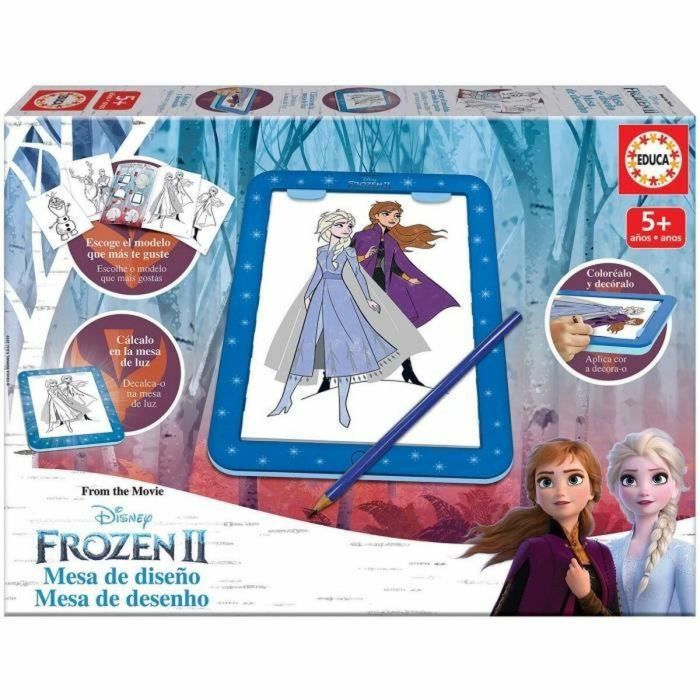 Educa AUC8412668183698 Tableta de Dibujo Disney Frozen Iluminada con 25 Modelos para Niños a partir de 5 Años 2