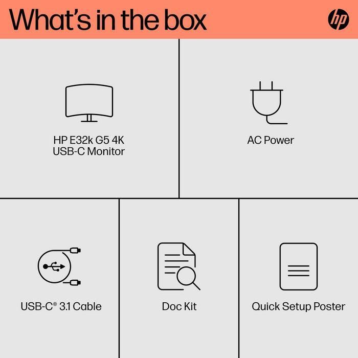 HP Monitor E32k G5 IPS UHD 3840x2160 31.5" USB-C 350cd 4 HP Monitor E32k G5 IPS UHD 3840x2160 31.5" USB-C 350cd 4