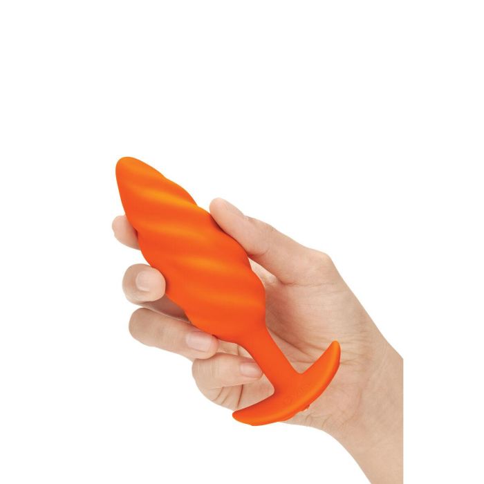 Plug Vibrador Anal B-Vibe Swirl Texture Naranja 6 Plug Vibrador Anal B-Vibe Swirl Texture Naranja 6