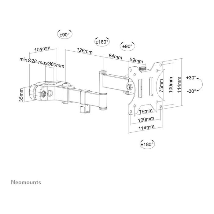 Soporte de Mesa para Pantalla Neomounts FL40-450BL11 17" 32" 10 Soporte de Mesa para Pantalla Neomounts FL40-450BL11 17" 32" 10