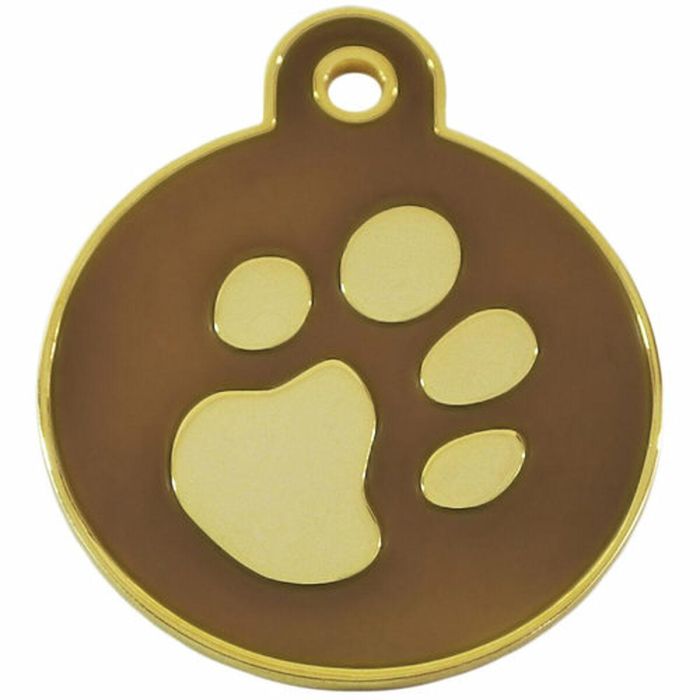 Placa identificativa para collar Imarc Circle Marrón Dorado 1