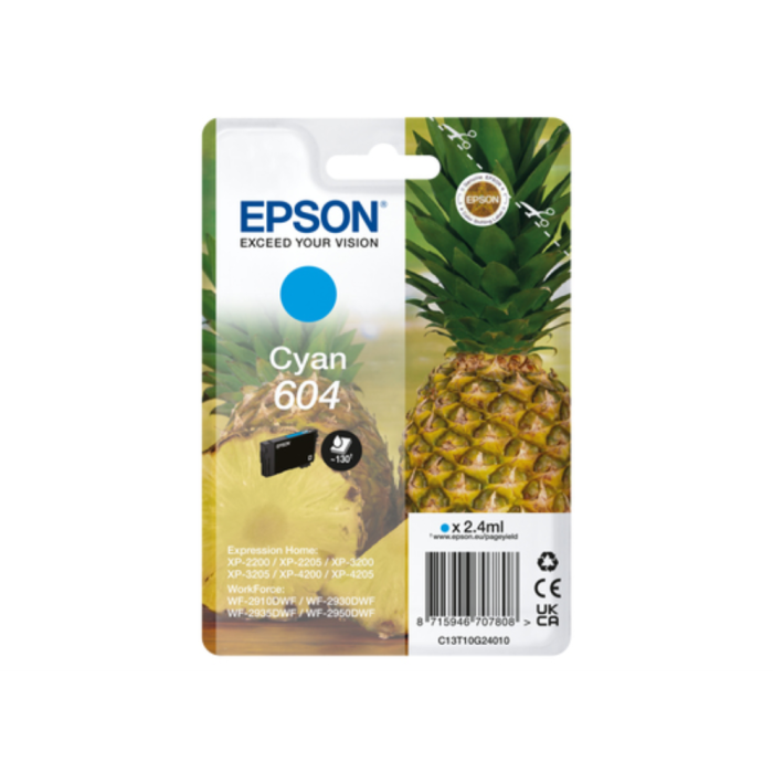 EPSON Cartucho Cian 604 XP-2200, WF-2910DWF Piña EPSON Cartucho Cian 604 XP-2200, WF-2910DWF Piña