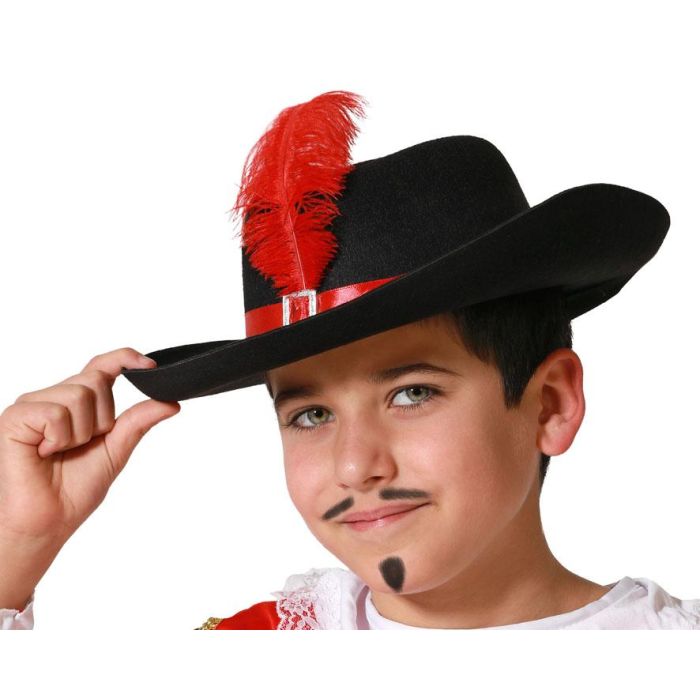 Sombrero Mosquetero Historia Rojo Negro Hombre Niño