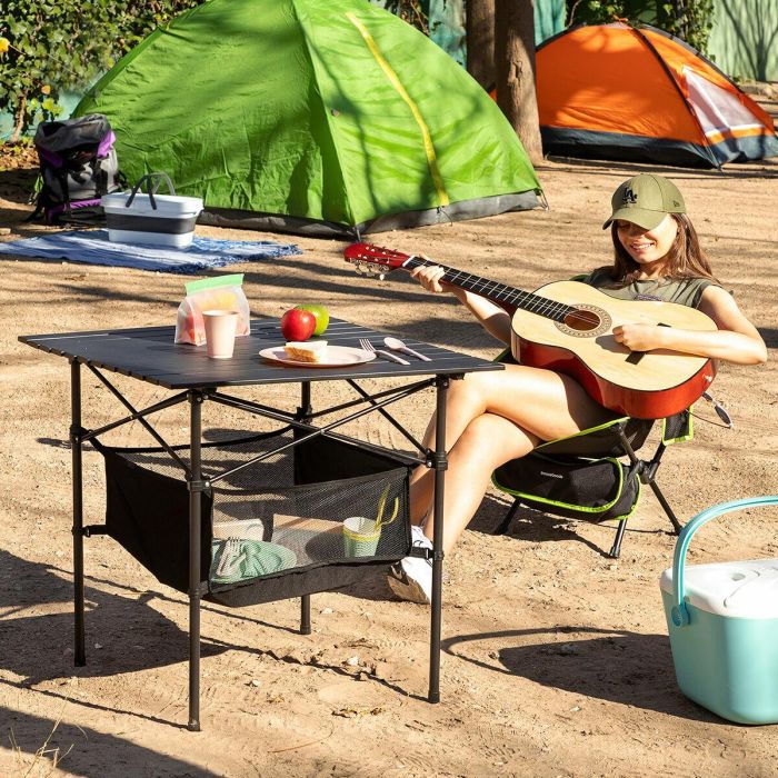 Mesa de Camping Plegable con Cesta y Funda Folble InnovaGoods 5 Mesa de Camping Plegable con Cesta y Funda Folble InnovaGoods 5