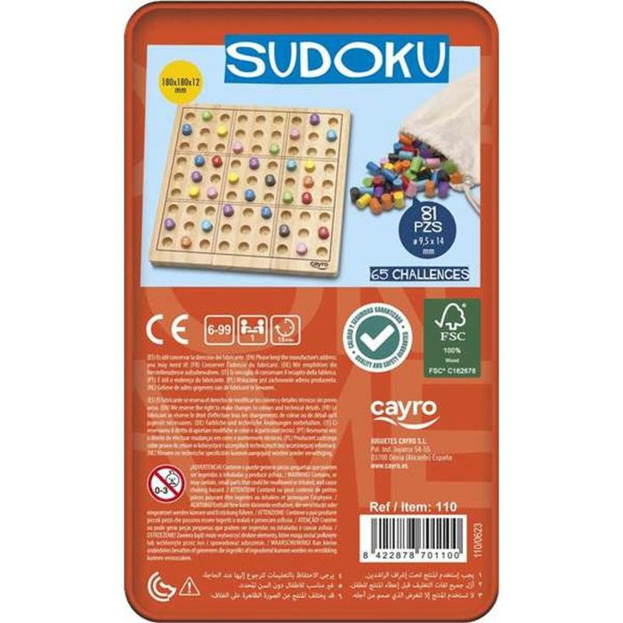 Juego sudoku en caja de metal. 81 piezas. 18x18x1.2 cm 1 Juego sudoku en caja de metal. 81 piezas. 18x18x1.2 cm 1