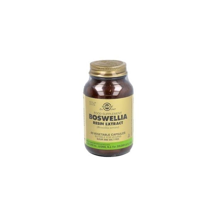 SOLGAR Boswellia Resina (Boswellia Serrata) Extracto estandarizado para Articulaciones 60 Cápsulas Veganas