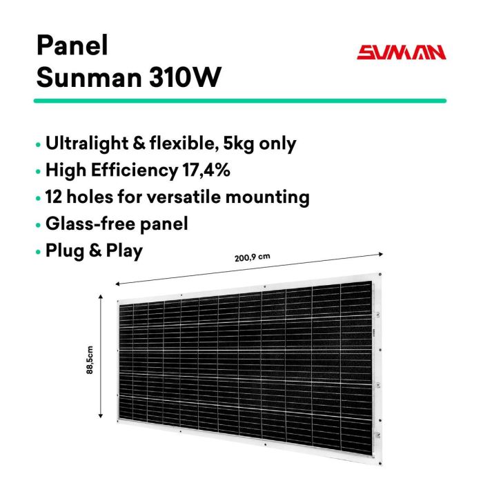 TORNASOL Kit solar autoinstalable 300W, panel solar monocristalino ultraligero flexible 4 TORNASOL Kit solar autoinstalable 300W, panel solar monocristalino ultraligero flexible 4