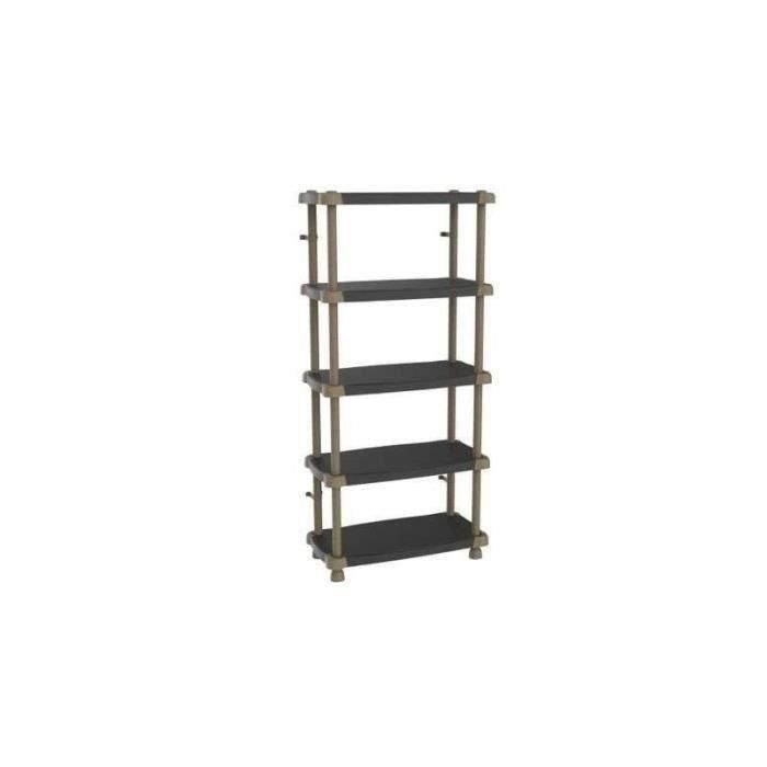 PLASTIKEN Estante alto 88 cm - 5 bandejas bicolores - Negro y topo 2 PLASTIKEN Estante alto 88 cm - 5 bandejas bicolores - Negro y topo 2