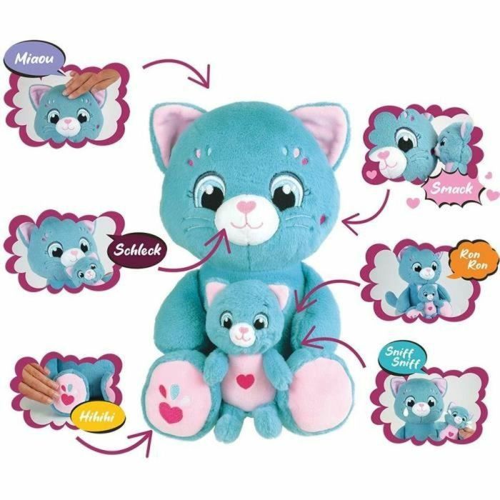 Jemini Peluche Suave Mamá Gata Interactiva con Cría TOONIES JEM3298060244985 +/- 26 cm 6 Funciones 3