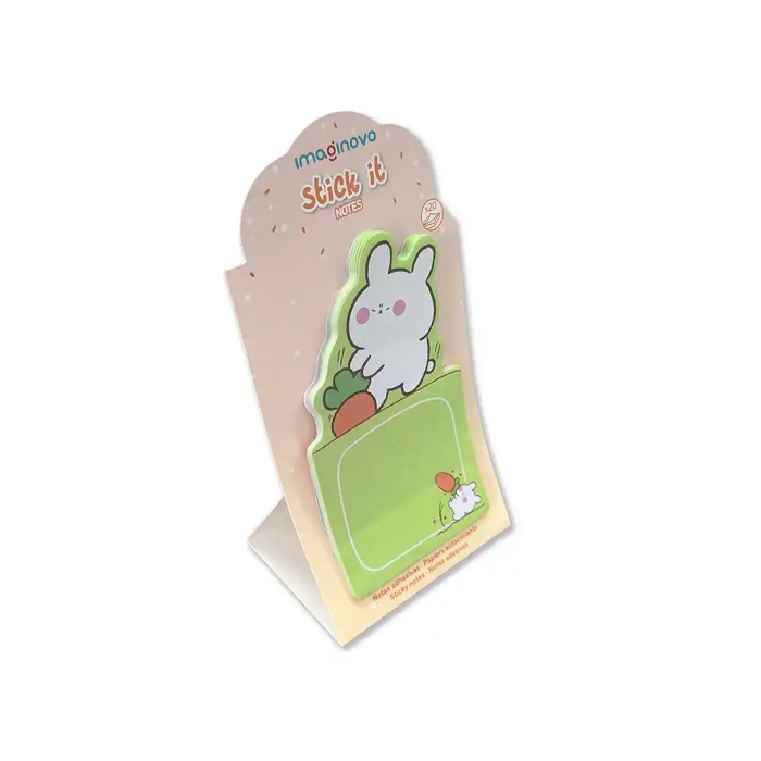 Imaginovo Bloc notas adhesivas Bunny verde 60x125 mm con soporte 20 hojas 4