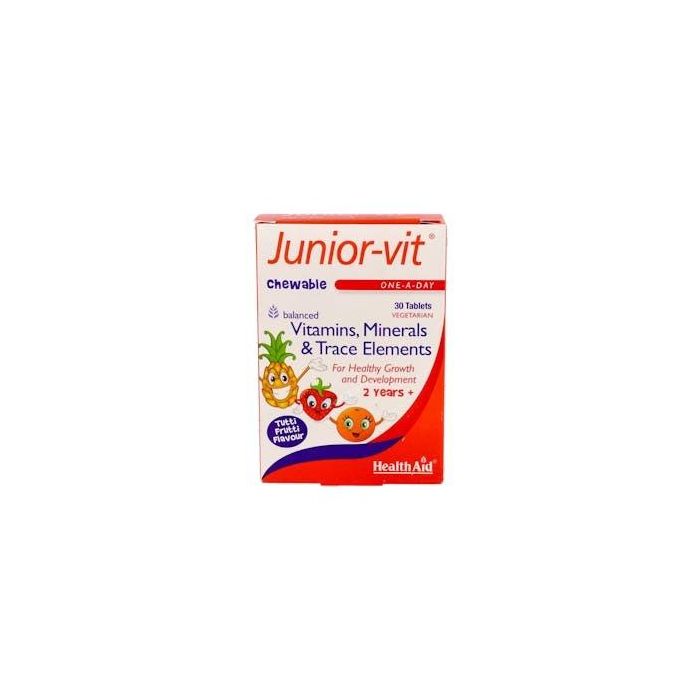 Health Aid Junior Vit Multivitamínico Niños 30 Comprimidos Masticables Sabor Tutti Fruti