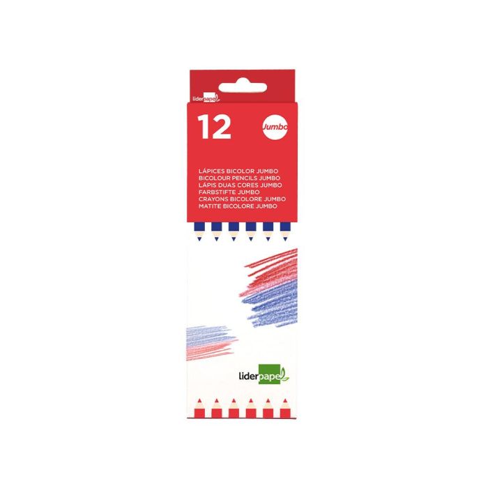 Lapices Bicolor Liderpapel Jumbo Rojo-Azul 12 unidades 1