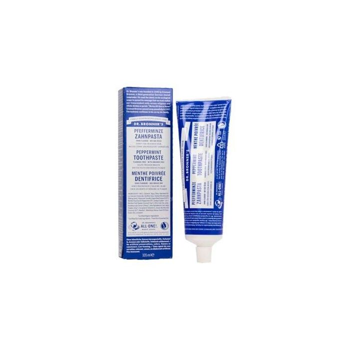 Dr. Bronner's Dentífrico Pasta de Dientes Menta Peppermint para Dientes y Encías Frescas y Limpias 140g