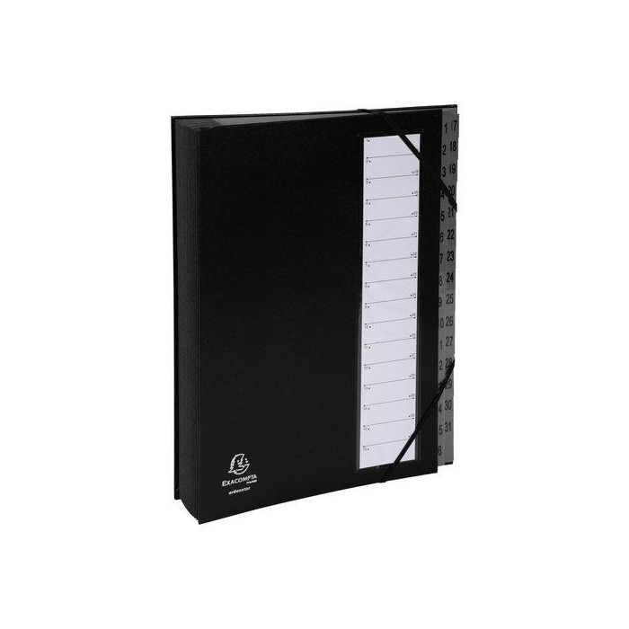 Clasificador Lomo Fuelle Exacompta Ordonator Carton A4 32 Separad. (1-32) Gomas Negro