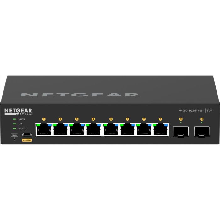 NETGEAR GS4210PX-100EUS Switch Gestionado 10 Puertos, 8 PoE+ 220W, 2 SFP+ 9
