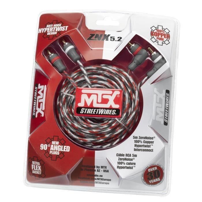 Cable MTX RCA StreetWires ZNX5.2 5 m Balanceado 100% ZeroNoise Copper