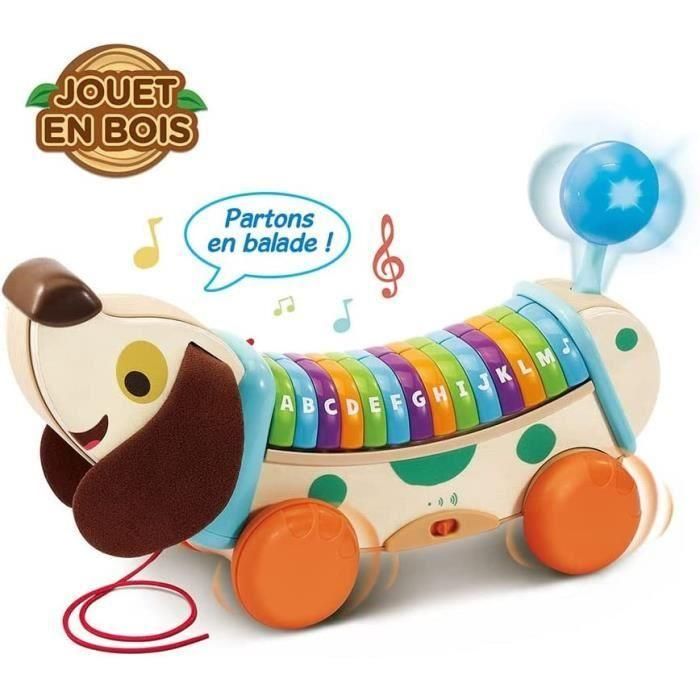 Vtech Baby Mi Perro ABC Interactivo Juguete de Madera FSC Piano Vintage para Aprender Abecedario y Motricidad Gruesa 3