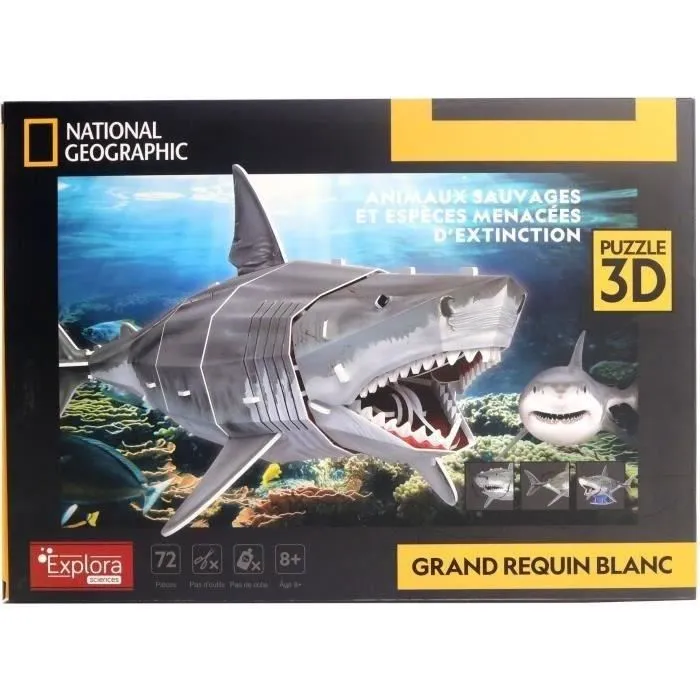 Explora Rompecabezas 3D Gran Tiburón Blanco EXP3301045402130 - Juego de Construcción - 72 Piezas - A partir de 8 Años 4