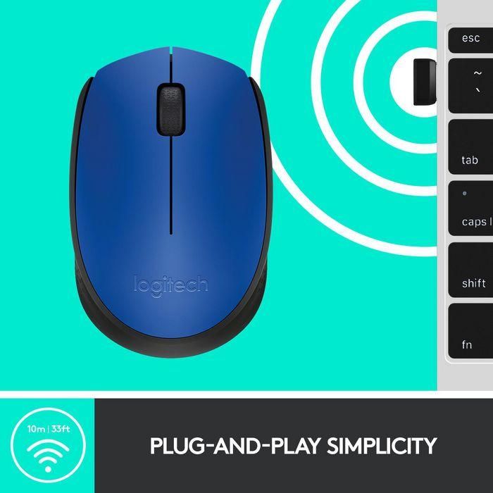 Logitech M171 Wireless Mouse, RF Wireless, Alkaline, Blue 9 Logitech M171 Wireless Mouse, RF Wireless, Alkaline, Blue 9